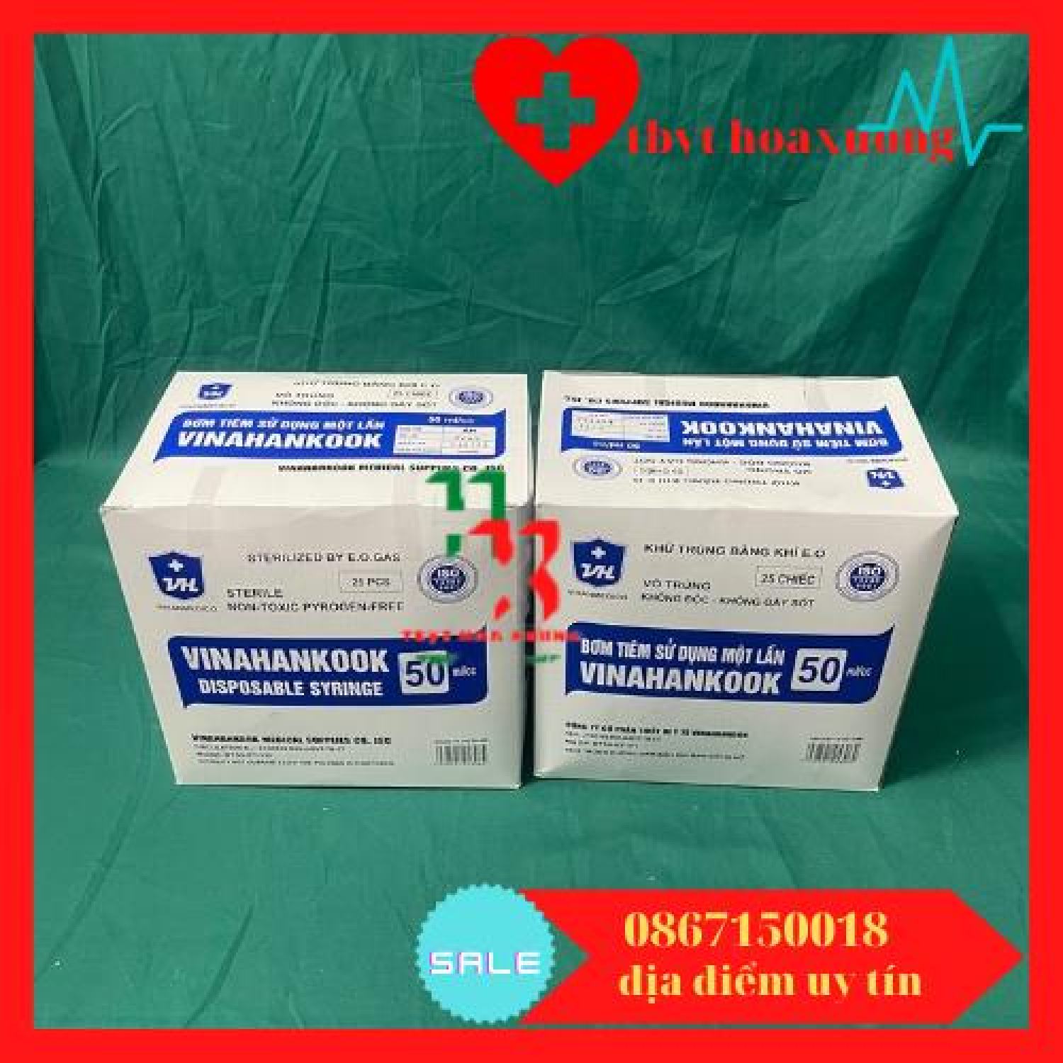 [Bán lẻ 10 chiếc] Bơm tiêm 1 lần Vinahankook 50ml