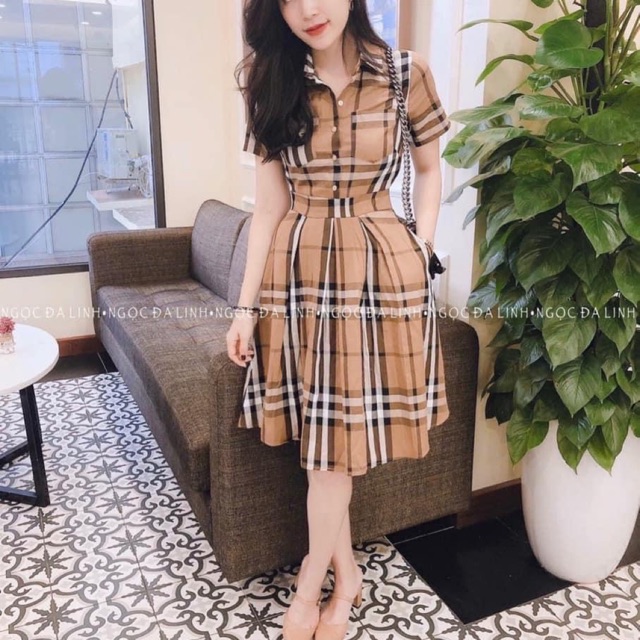 Set Bbr Sơ Mi Kẻ Mix Chân Váy Hot