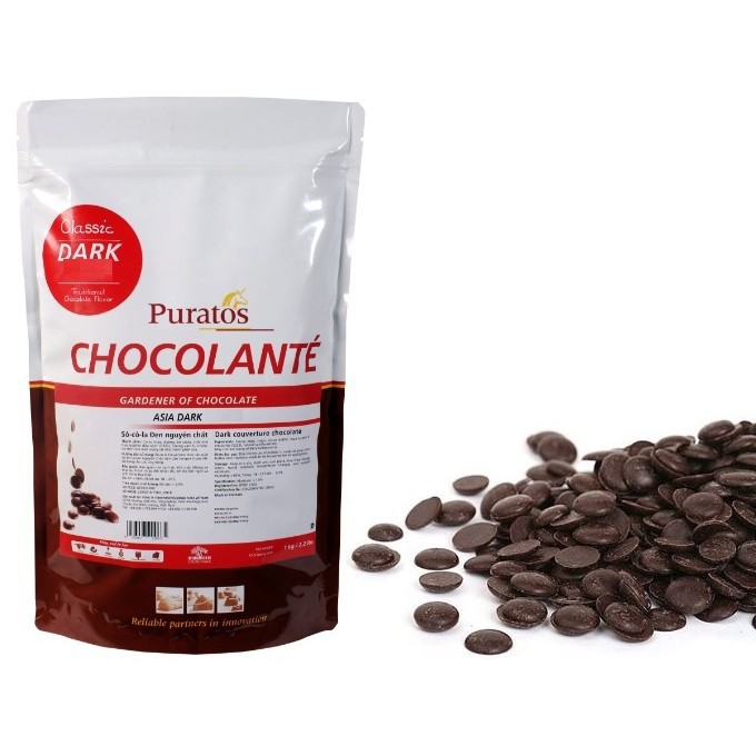 Socola nút đen 55% chia nhỏ gói 100g