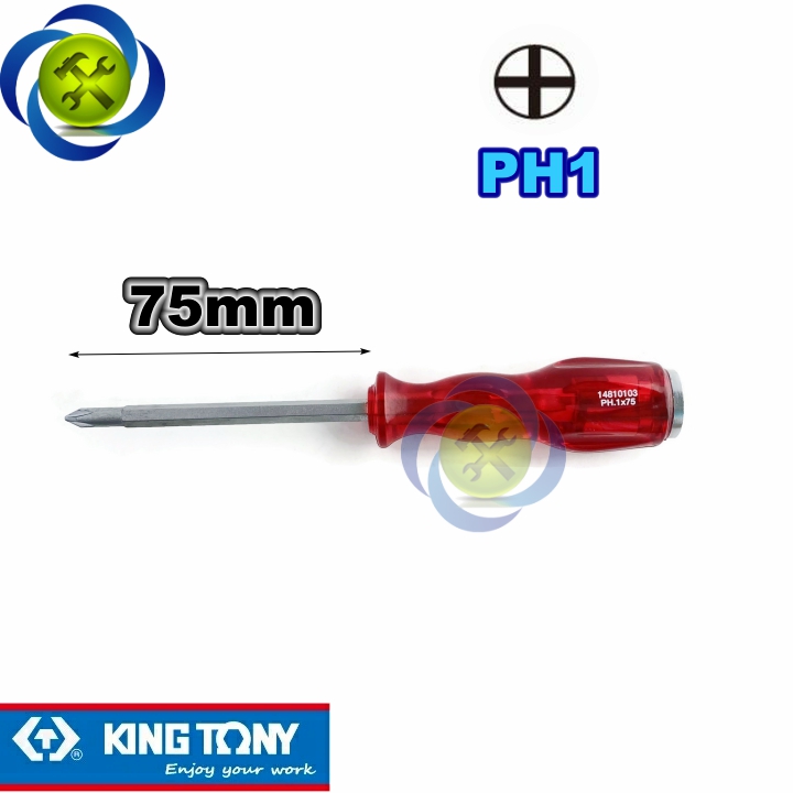 Vít đóng bake kingtony 14810103 ph1 x 75mm cán đỏ