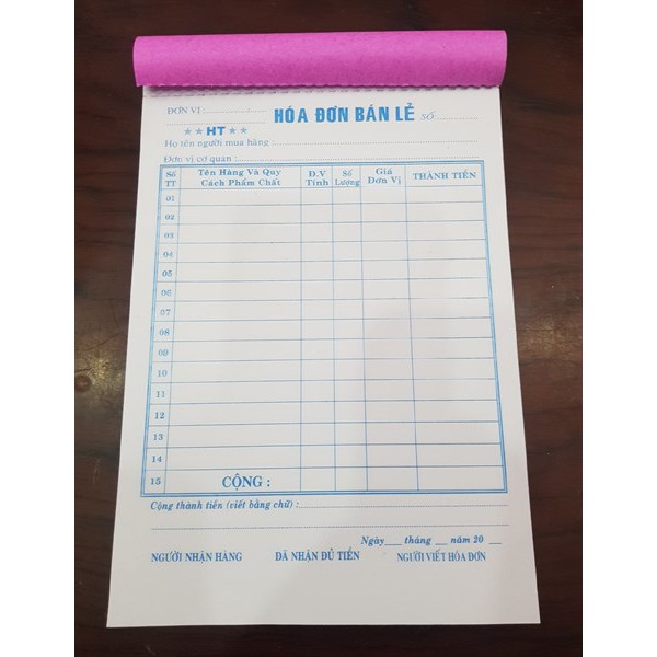 Hóa đơn 1 liên ht 45 tờ