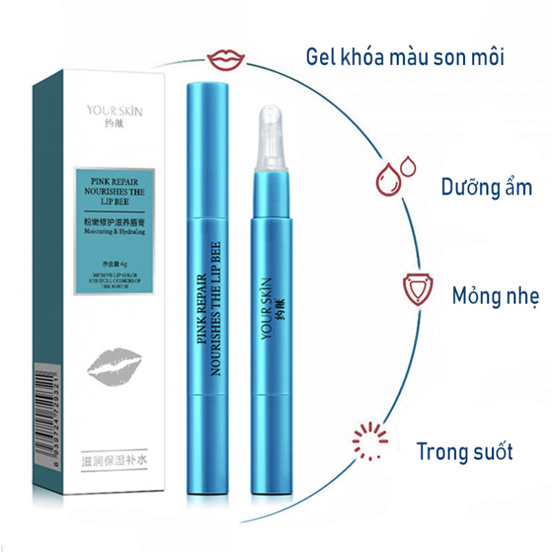 Gel khóa màu son YOUR SKIN giúp son bền màu không trôi không lem gel giữ màu môi không trôi son gel khóa son môi nội địa Trung IW-KM013