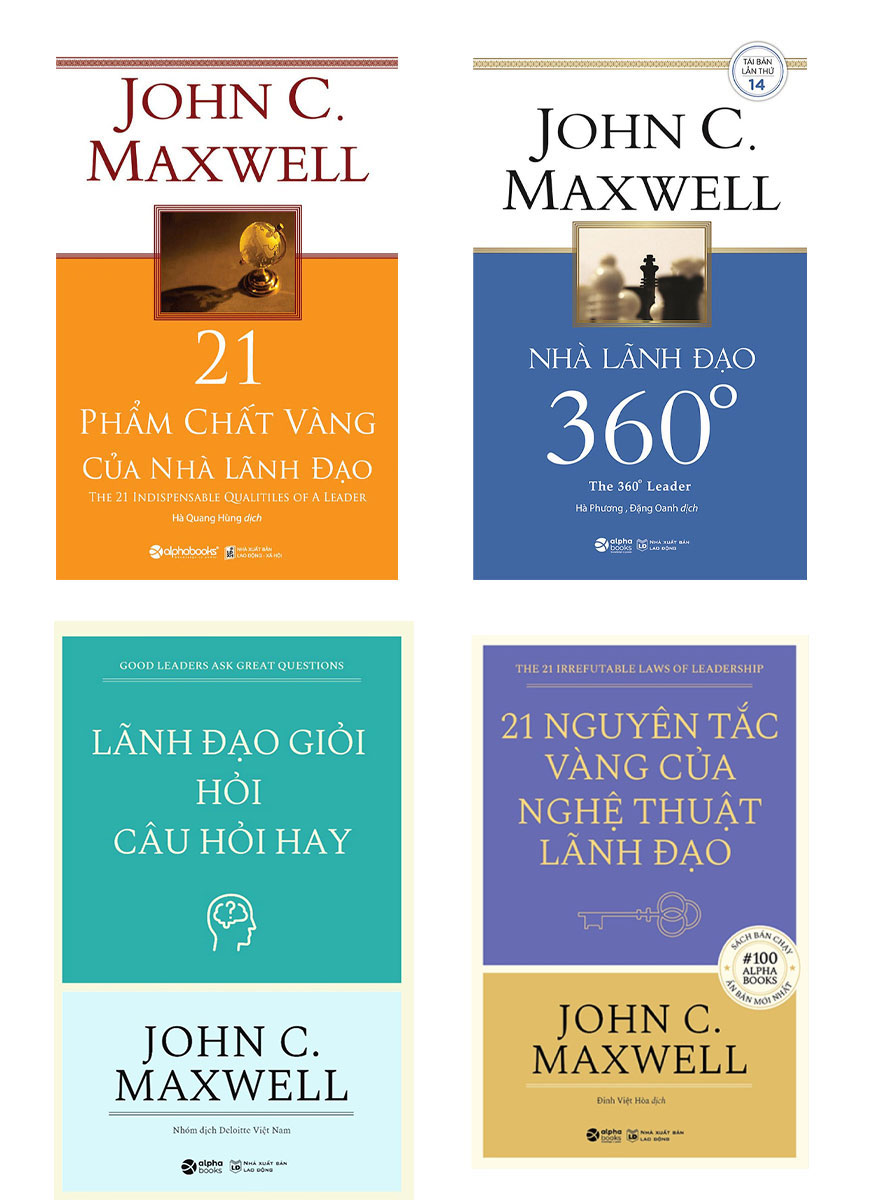 Sách - combo john c. maxwell: 21 nguyên tắc vàng của nghệ thuật lãnh đạo + lãnh đạo giỏi hỏi câu hỏi hay + nhà lãnh đạo 360 độ + 21 phẩm chất vàng của nhà lãnh đạo - al - newshop