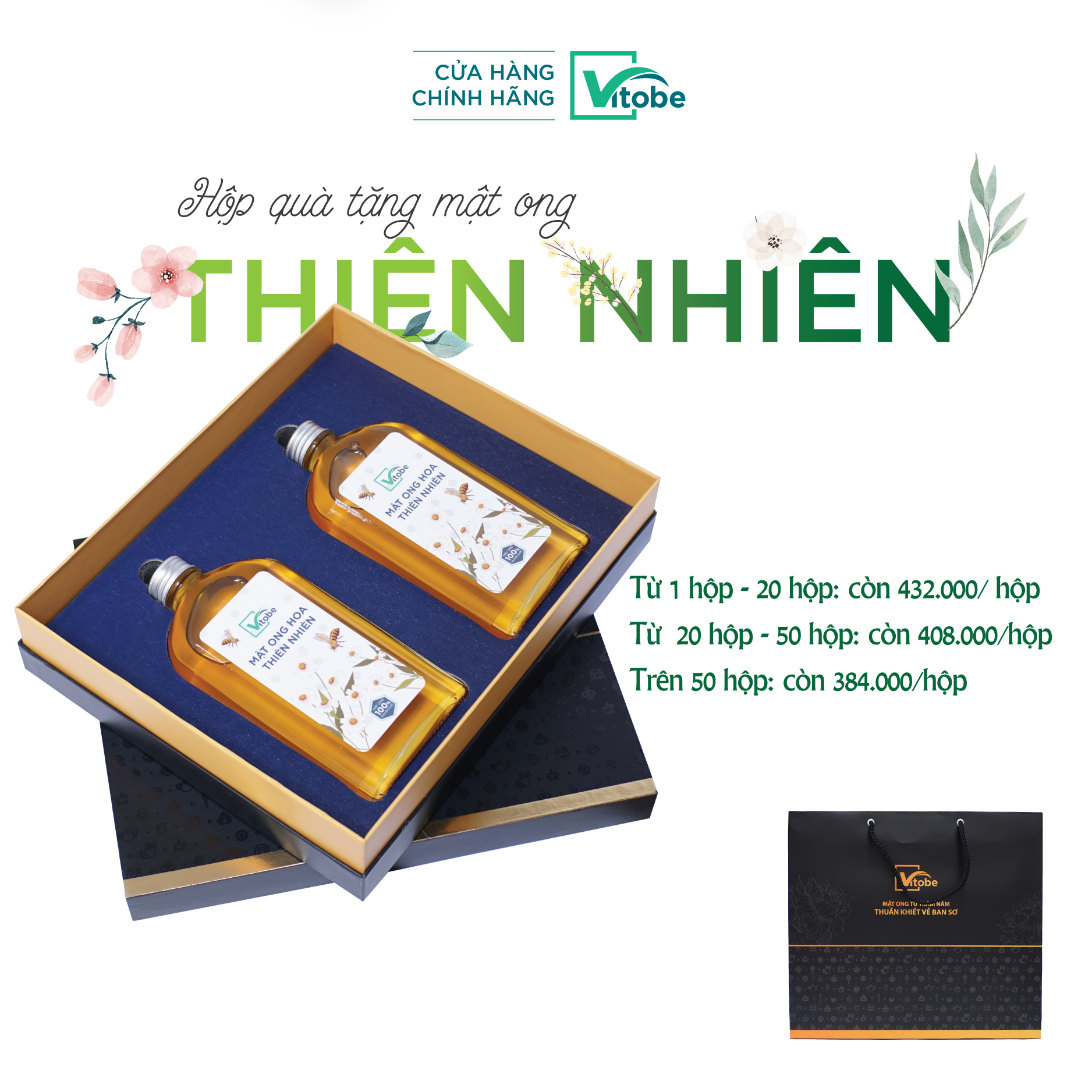 Set Quà Mật Ong Thiên Nhiên (2 chai lớn)