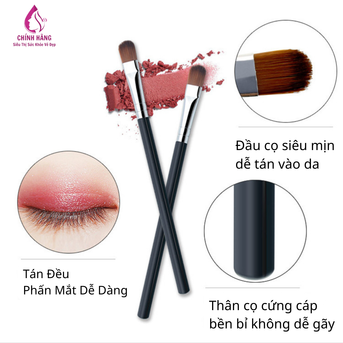 Set 5 Cọ Tán Phấn Mắt Mềm Mịn Dễ Sử DỤng