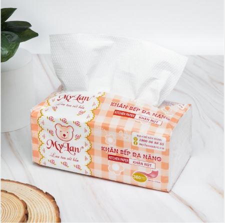 Giấy Nhà Bếp Đa Năng 2 Lớp (360 Tờ/Gói, 4 Gói/Xách)