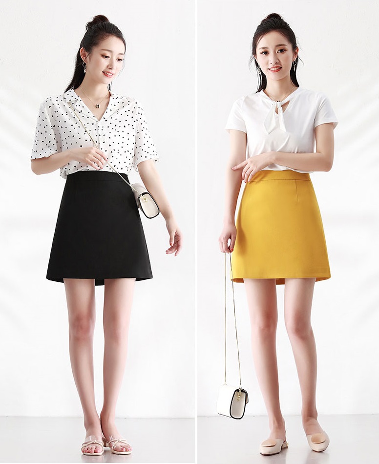 Chân váy chữ a cơ bản kina chất đẹp có quần trong