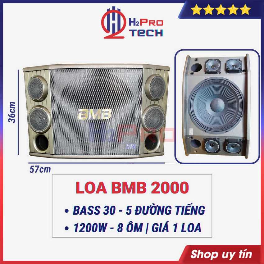 Loa karaoke bmb csd 2000c bass 30 1200w - 5 đường tiếng, loa bmb 2000 karaoke gia đình - h2pro tech