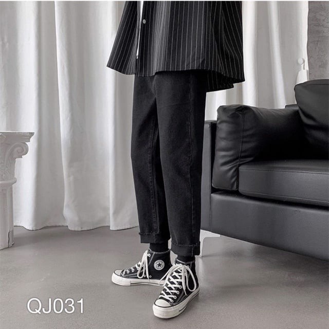 [HCM]QUẦN JEAN NAM - BAGGY JEAN NAM ĐEN XÃ LAI - phong cách hàn quốc