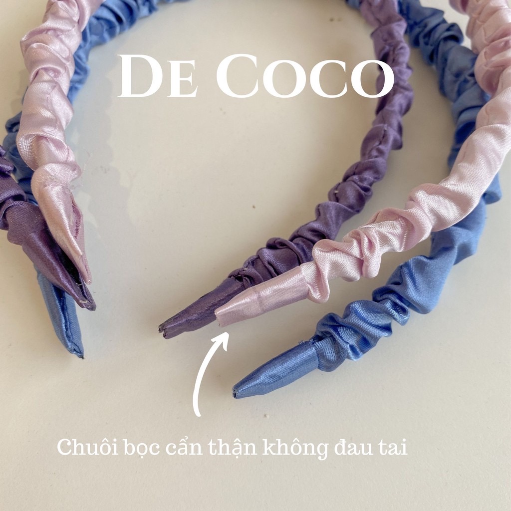 Bờm nhún lụa satin, cài tóc lụa De Coco Decoco