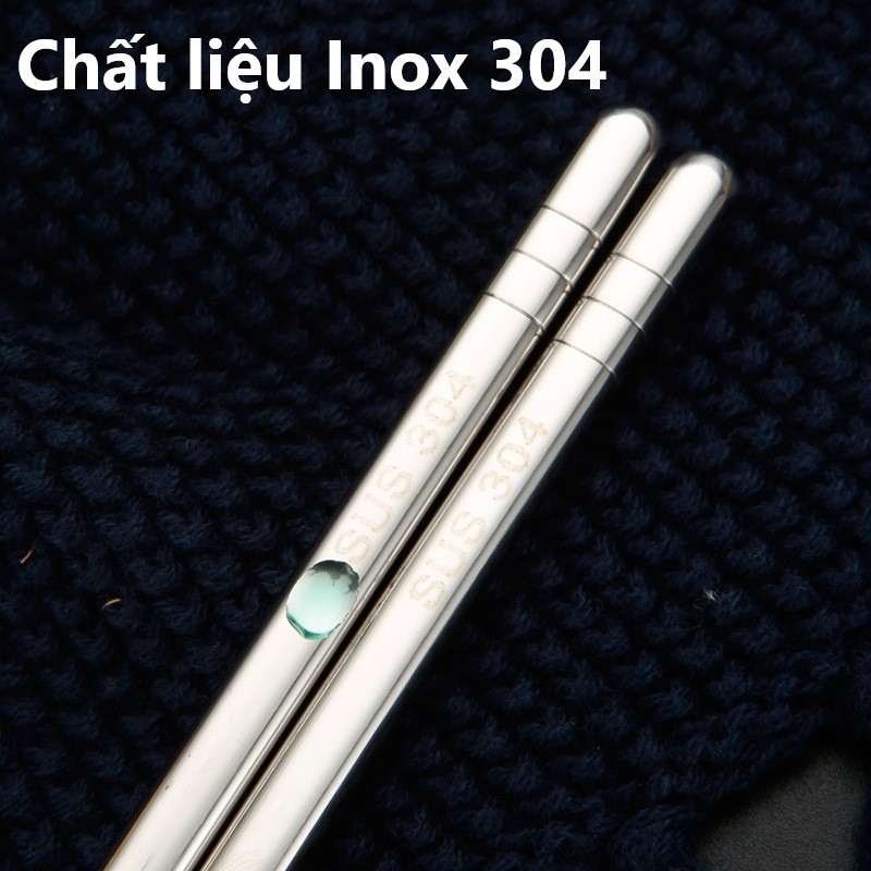 [ Bộ 5 đôi ] Đũa Inox 304 cao cấp - Inox cao cấp HT