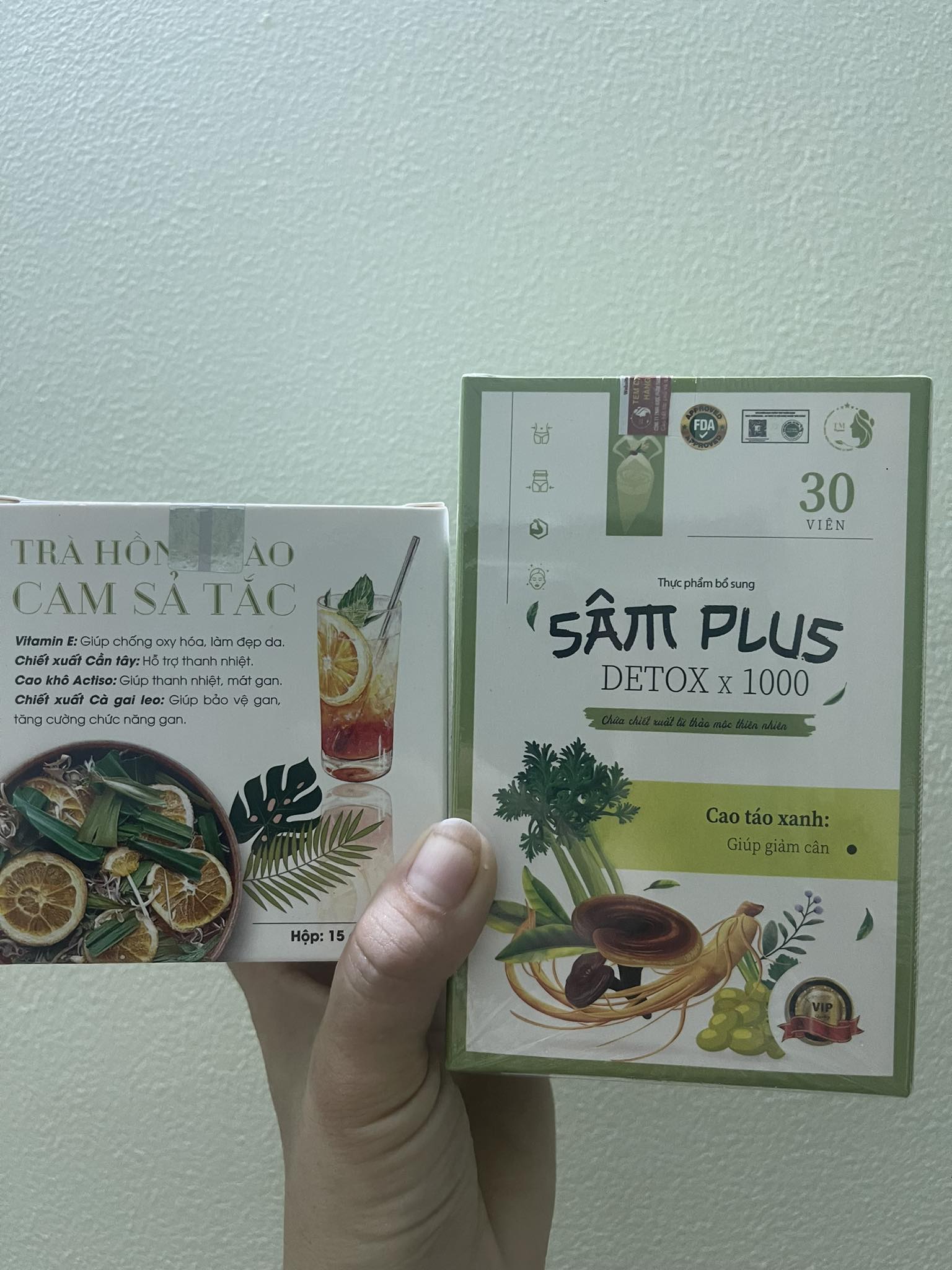 ( hàng chính hãng ) kẹo giảm cân sâm plus . 30 kẹo và 15 trà
