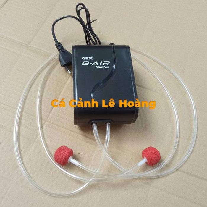 Máy Sủi Khí Oxi cho BỂ Cá Cảnh GEX 6000SB 2 vòi Siêu Êm - Tặng Ngay 2M Dây và 2 Viên Sủi