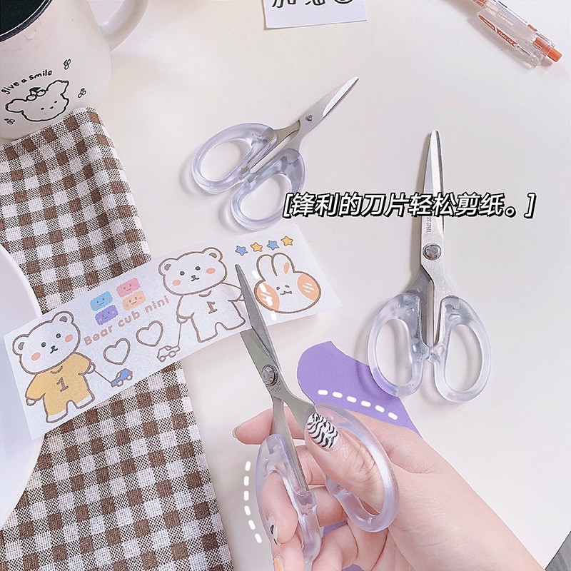 KÉO CẮT GIẤY DÁNG CẦM TRONG SUỐT