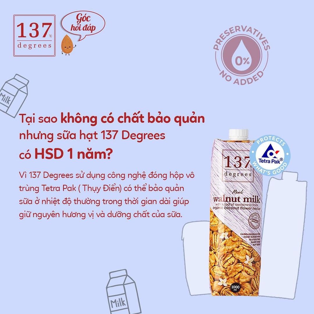 137 Degrees Thai Pure Almond Milk - No Sugar, No Cow's Milk, No Soy (1000ML)