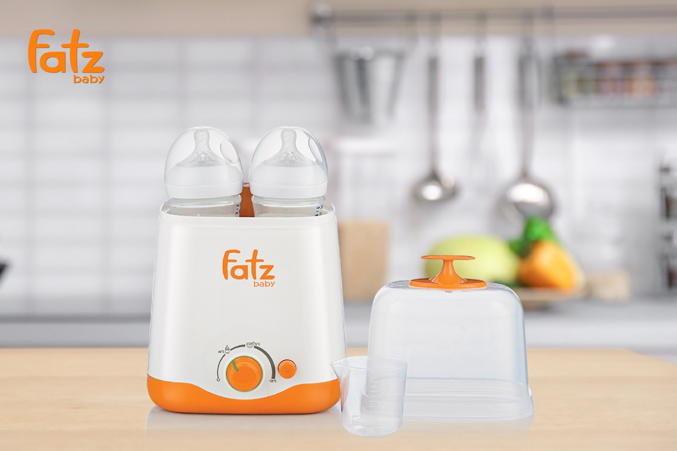 [HCM]MÁY HÂM SỮA 2 BÌNH CỔ RỘNG FATZ BABY FB3012SL
