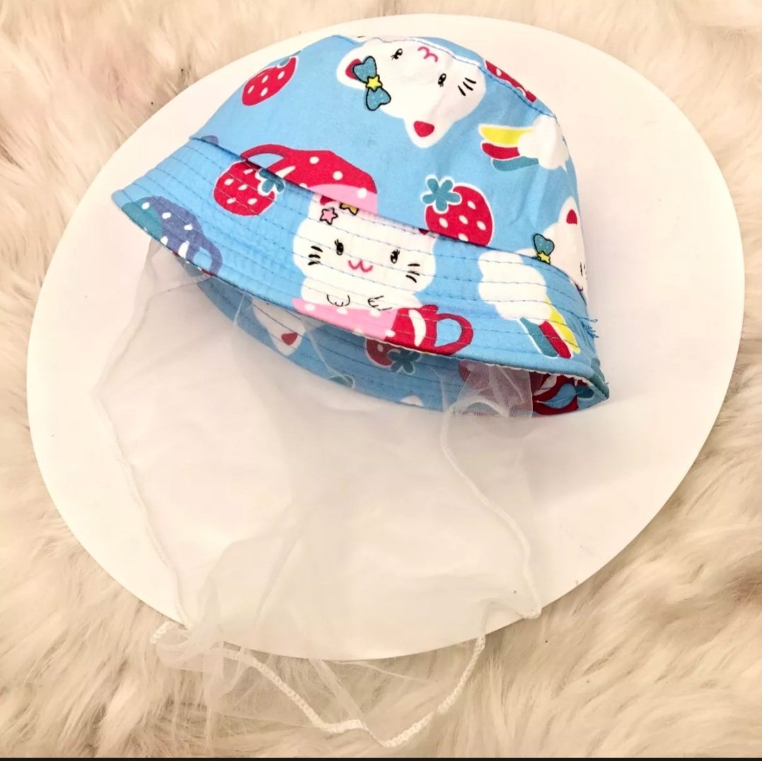 Mũ vành bucket có voan chống bụi cho bé 0-1 tuổi- MŨ Cối bo
