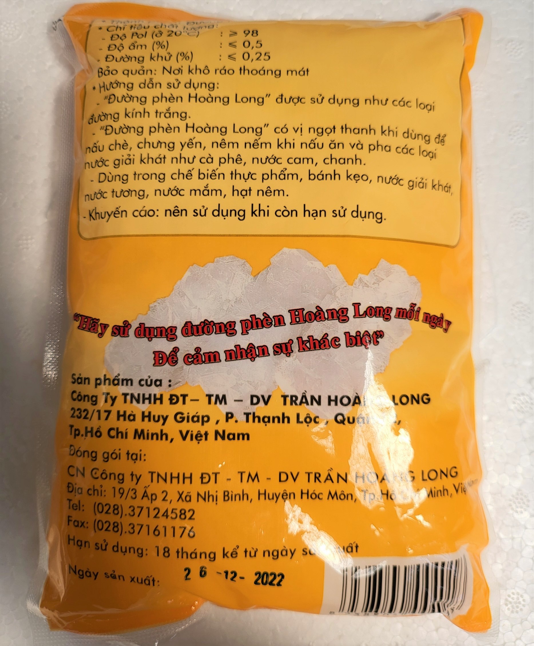 [Túi VÀNG 500g] ĐƯỜNG PHÈN HẠT (TO) [VN] HOÀNG LONG Rock Sugar