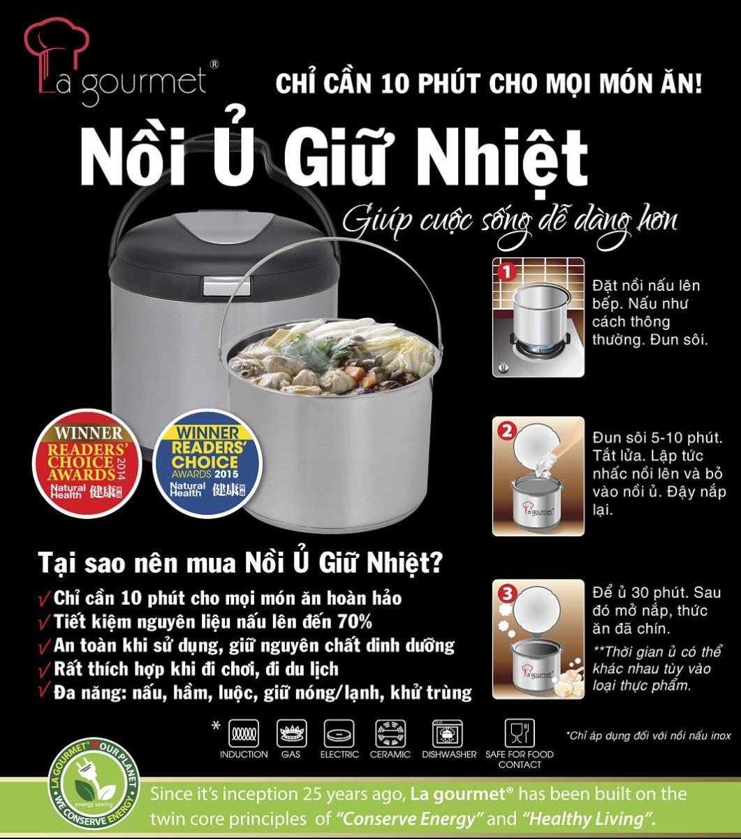 NỒI Ủ LAGOUMET 5 lÍT CHÍNH HÃNG