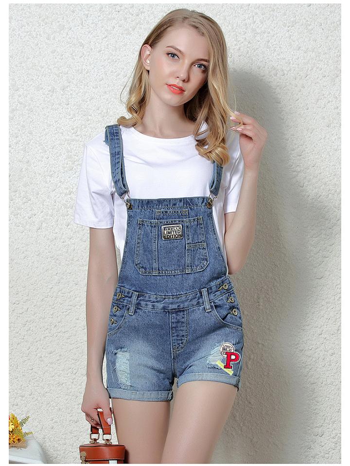 [HCM]Quần Yếm Jean Nữ Wash Rách Thời Trang