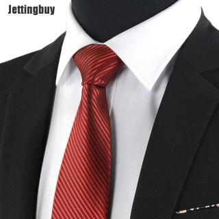 Jettingbuy Cà Vạt Sọc Cổ Điển Dệt Hoa Mới Bộ Đồ Lụa Cho Nam Cà Vạt Màu Đen thumbnail