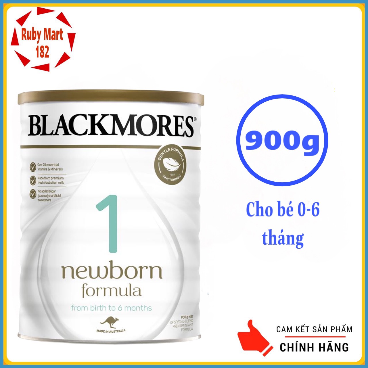 Sữa Blackmores Newborn số 1 lon 900g Cho bé 0 - 6 tháng tuổi