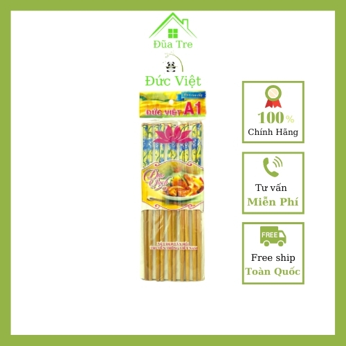 Đũa Tre Đức Việt Vỉ 10 Đôi Đũa Tre Bọc Hoa