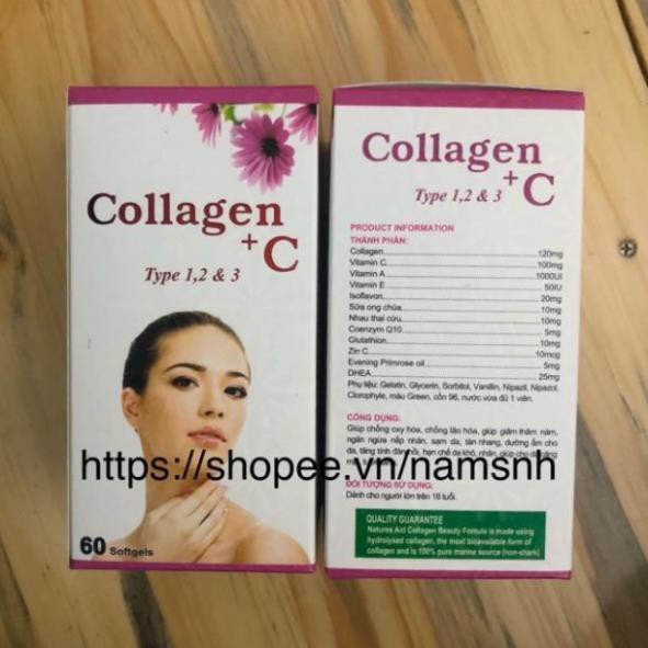 ĐẸP DA SÁNG DA COLLAGEN + C Lọ 60 viên