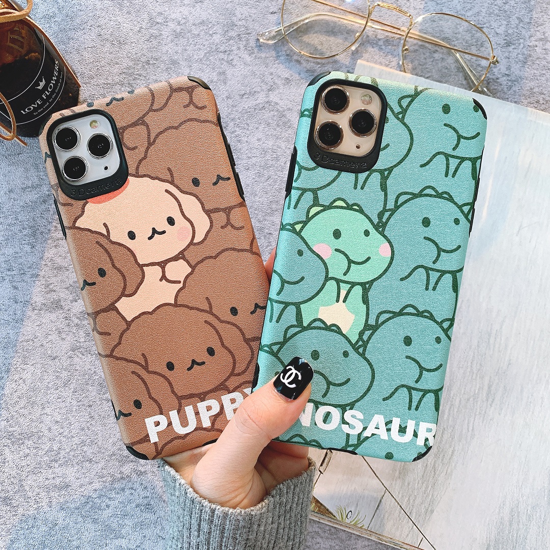 Ốp Lưng Da IMD Dinosaur x Puppy