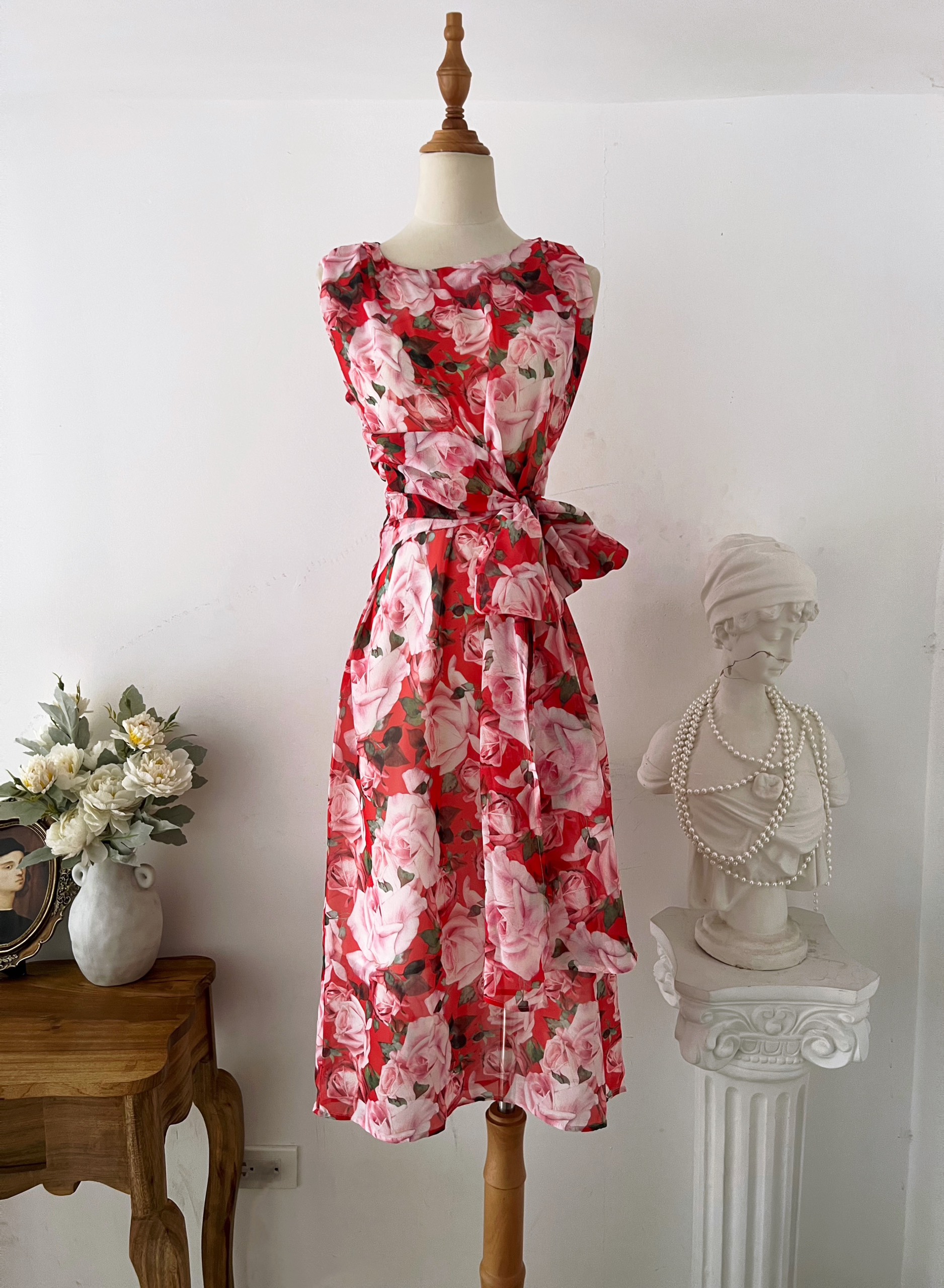 CATI Đầm Hoa Voan Tơ Cao Cấp A1989