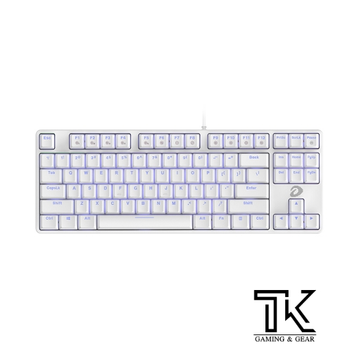 Bàn phím cơ Dareu EK87 White (USB/Led xanh)