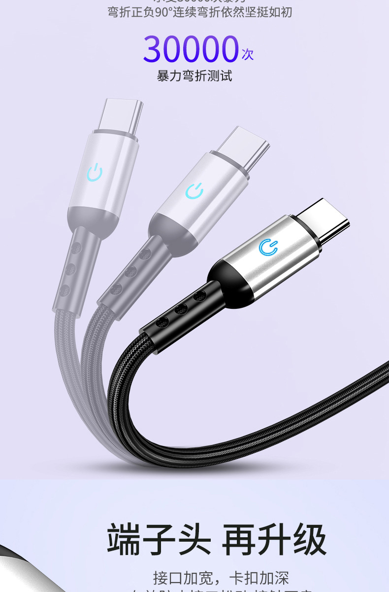 DÂY SẠC USB - TYPE C BỌC VẢI, CÓ ĐÈN 37K