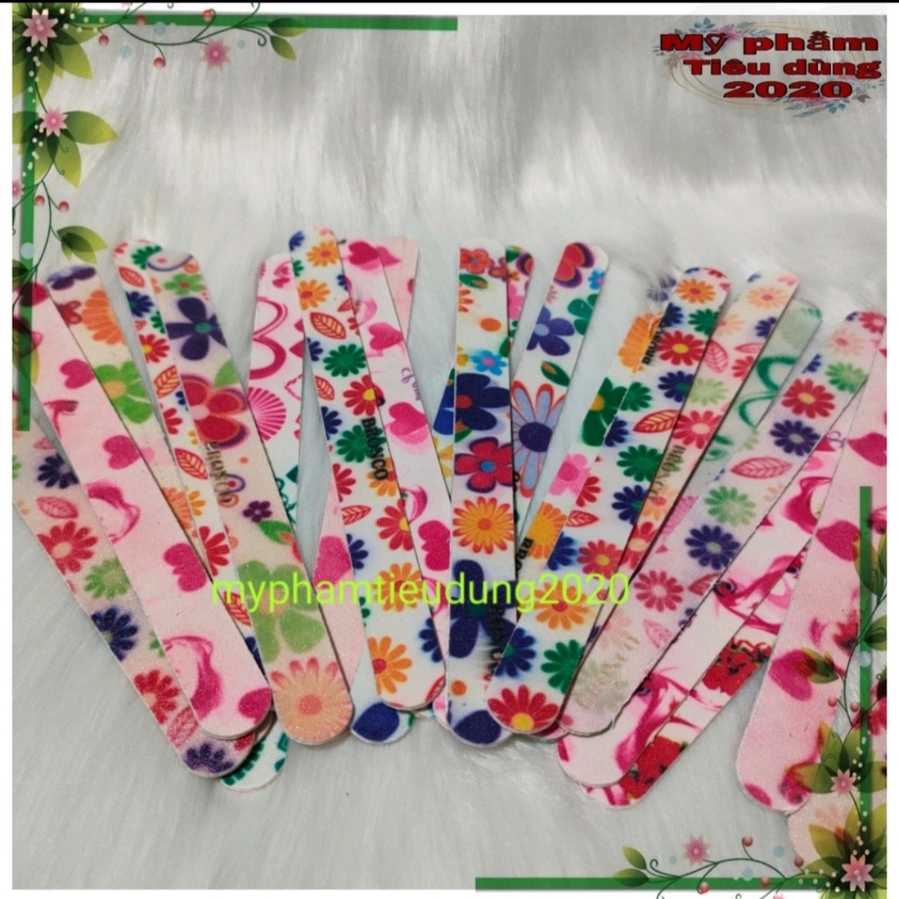 Combo 2 Dũa móng tay giấy hoa văn (2 cây)