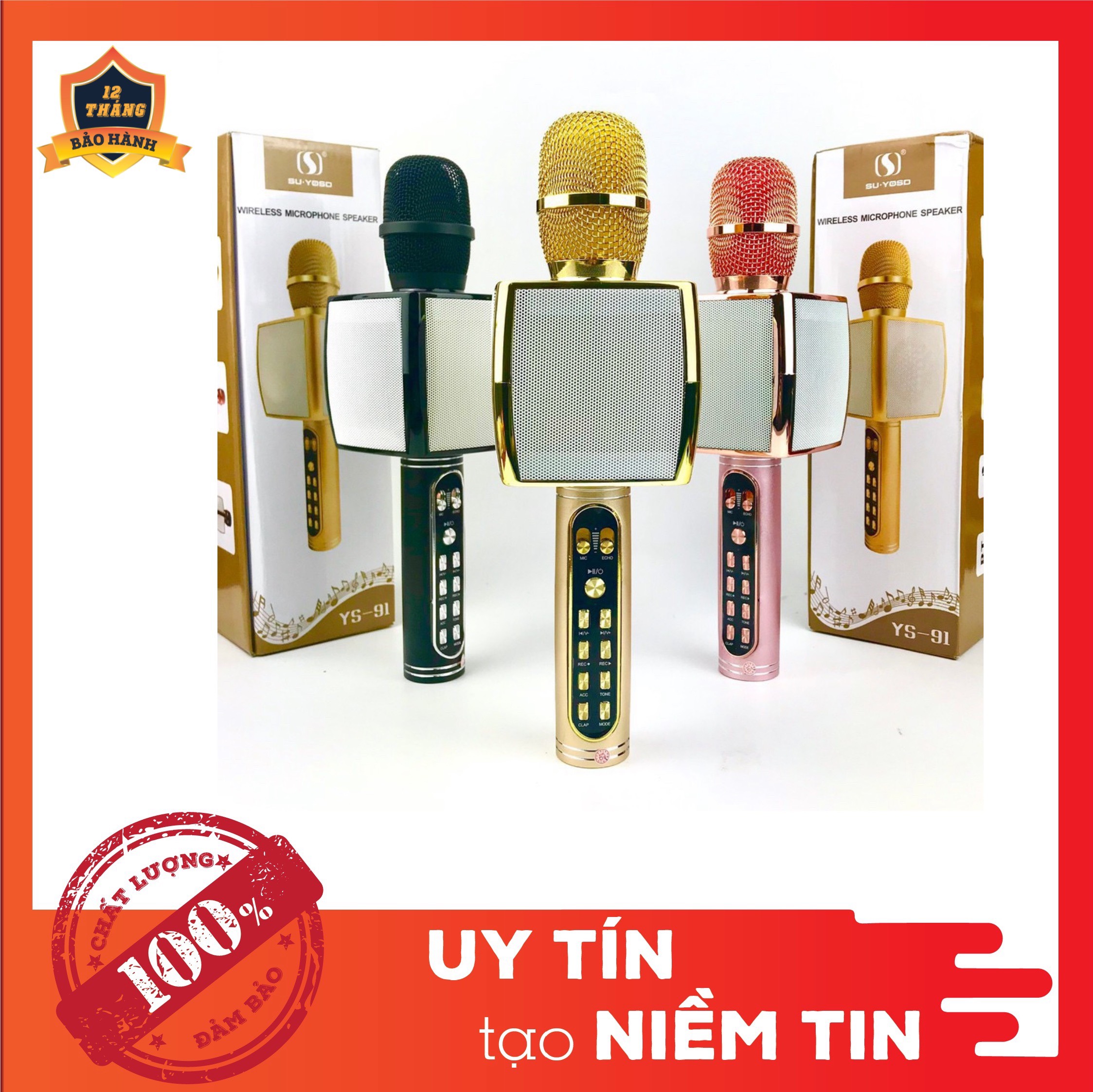 [ CHÍNH HÃNG] MICRO KARAOKE BLUETOOTH TOSING YS-91 BẢO HÀNH 12 THÁNG