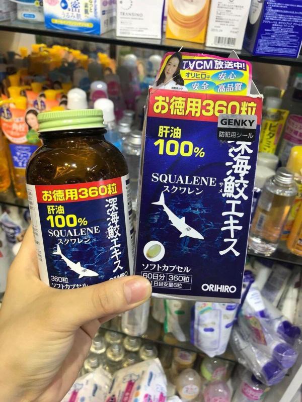 360 viên [DATE 2021] Dầu gan cá mập Orihiro - Dầu gan cá mập 100% Squalene Orihiro Nhật Bản