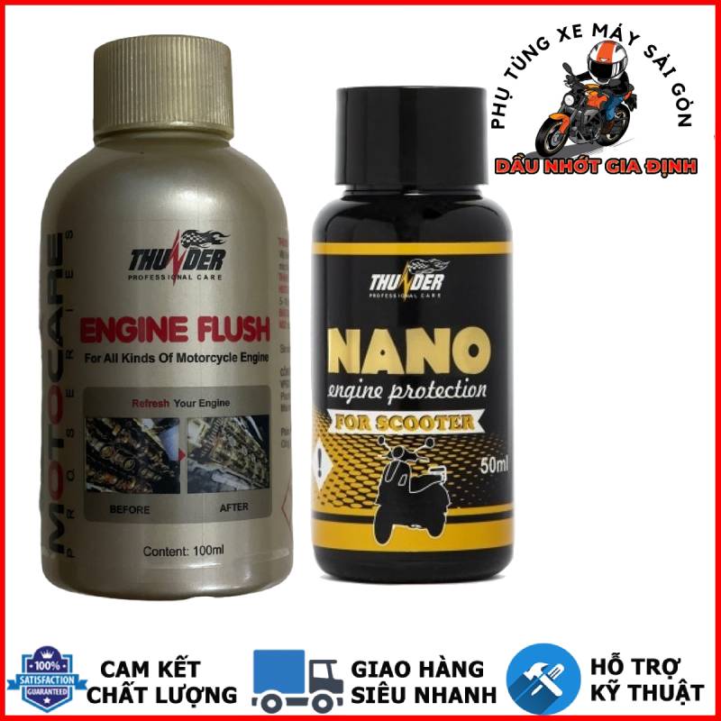 Combo 3 chai Thunder vệ sinh động cơ buồng đốt và na.no