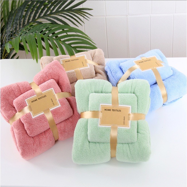 Set 2 Khăn Lông Cừu Hàn Quốc(Khăn Tắm (70x140)cm+Khăn Mặt(35x70cm))