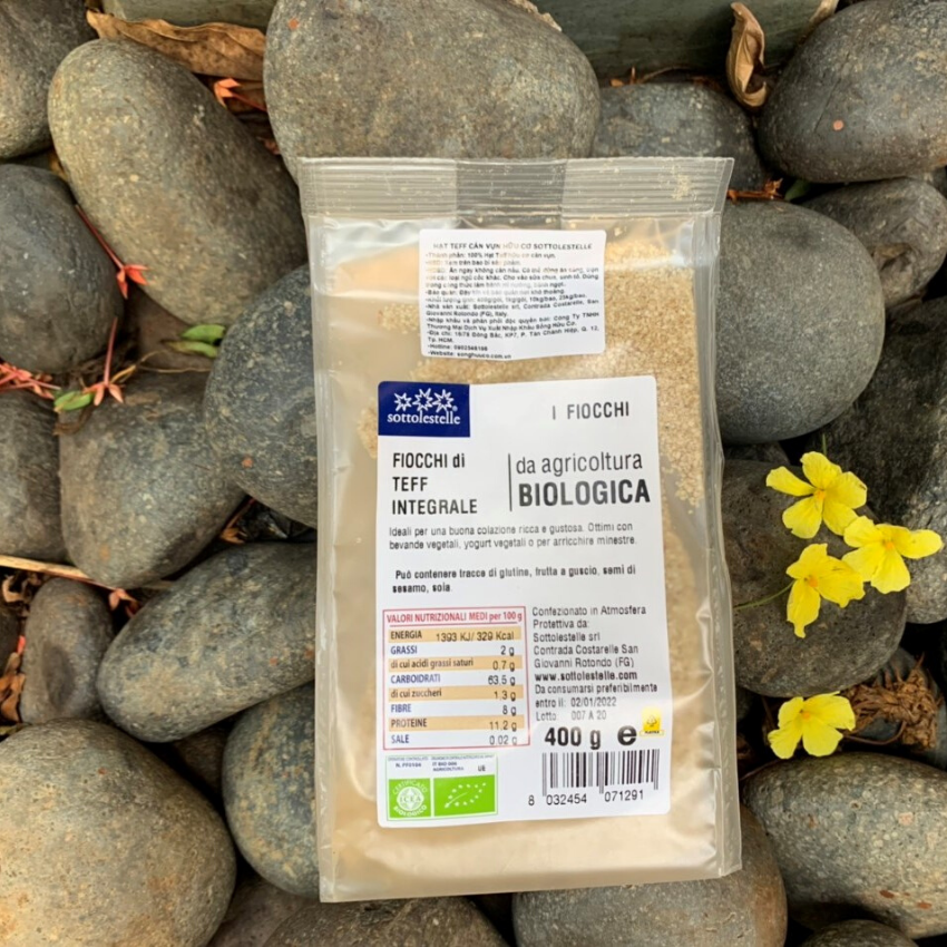 Hạt Teff  hữu cơ cán vụn Sottolestelle 400g