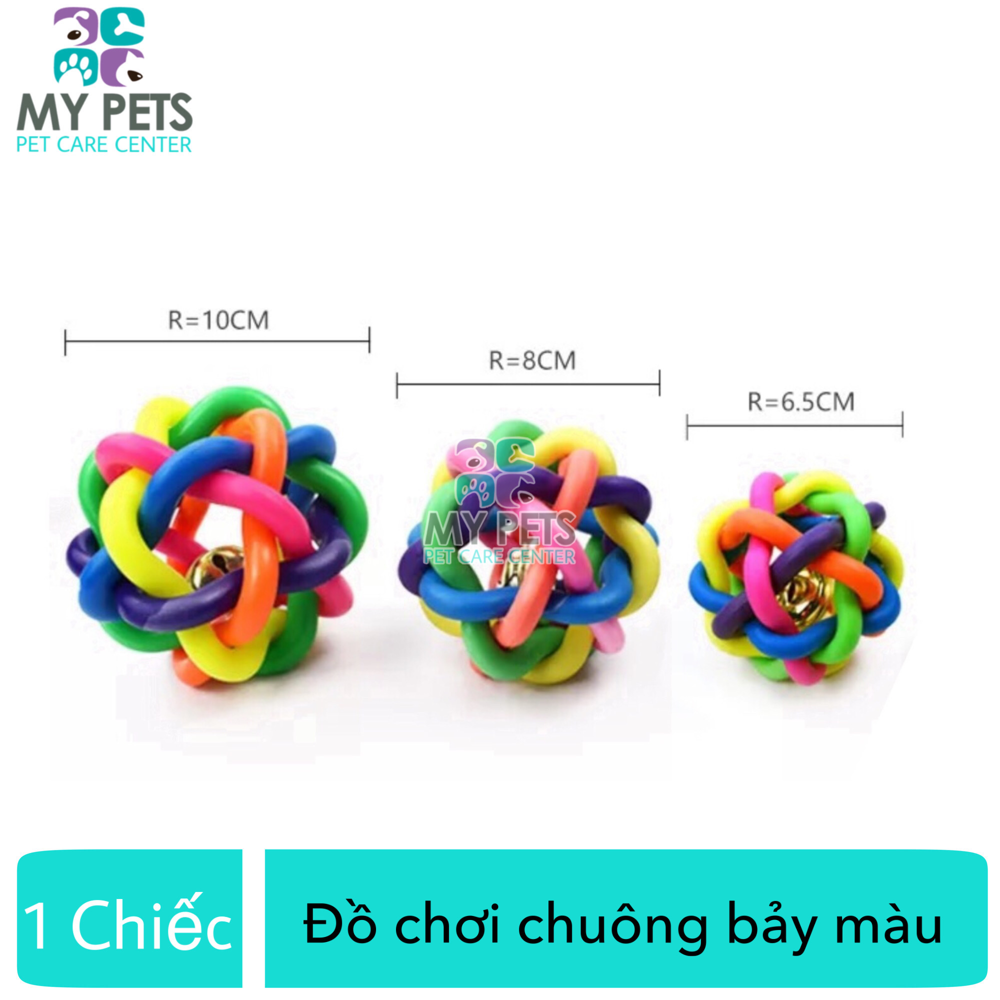 Đồ chơi bóng bảy màu dành cho chó mèo - 1 Chiếc