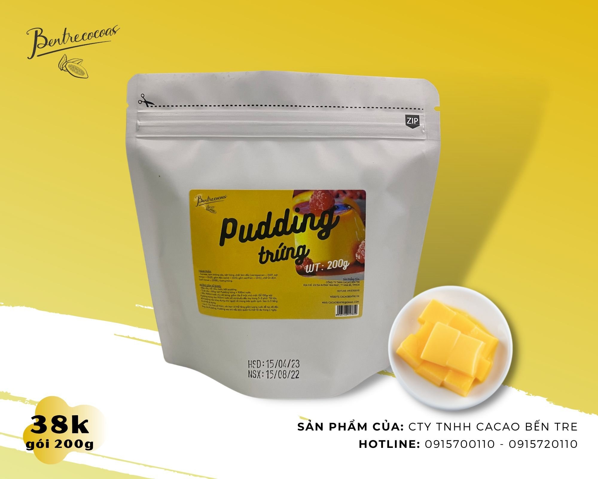 Pudding Trứng , khoai môn , matcha , sô cô la , cốt dừa