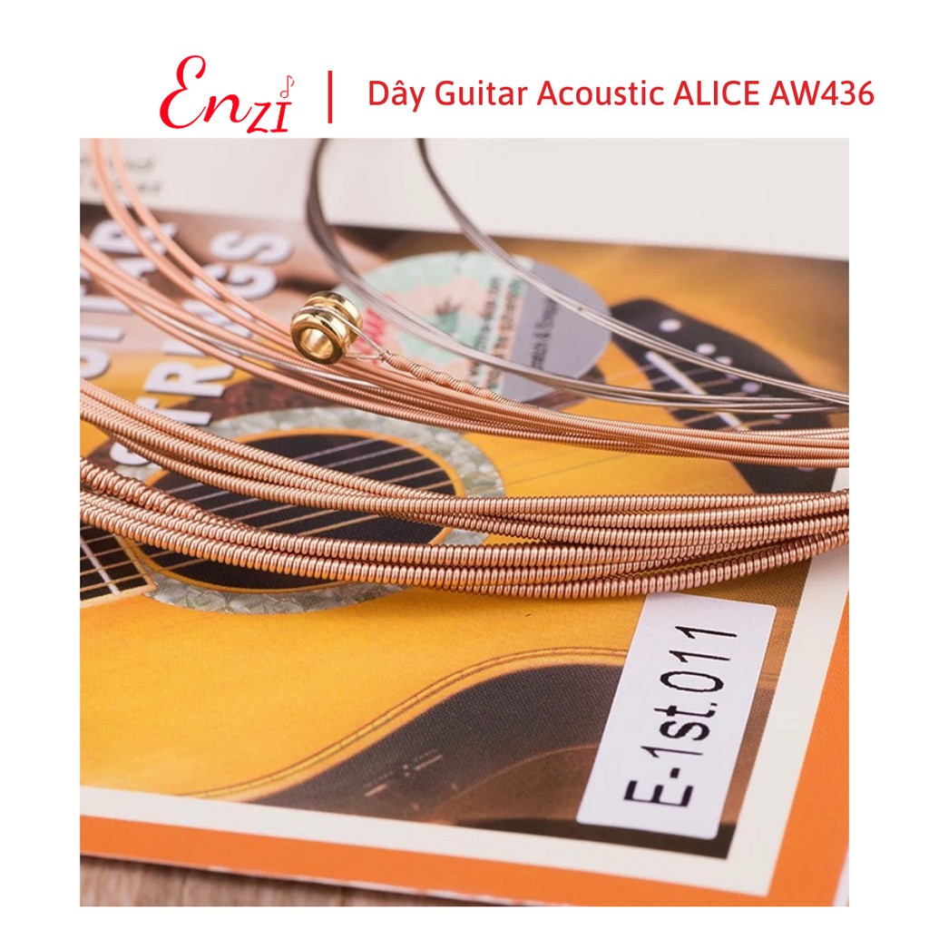 Dây đàn Guitar Acoustic Alice Aw436 Aw432 A206 A406 Cỡ 11 Chính Hãng