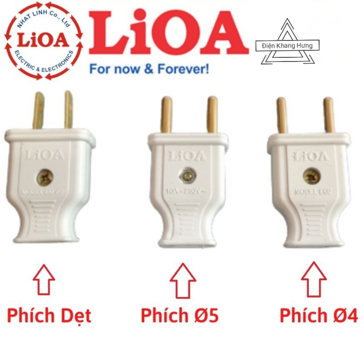 Phích cắm điện LIOA 2 chân dẹt - EU2D