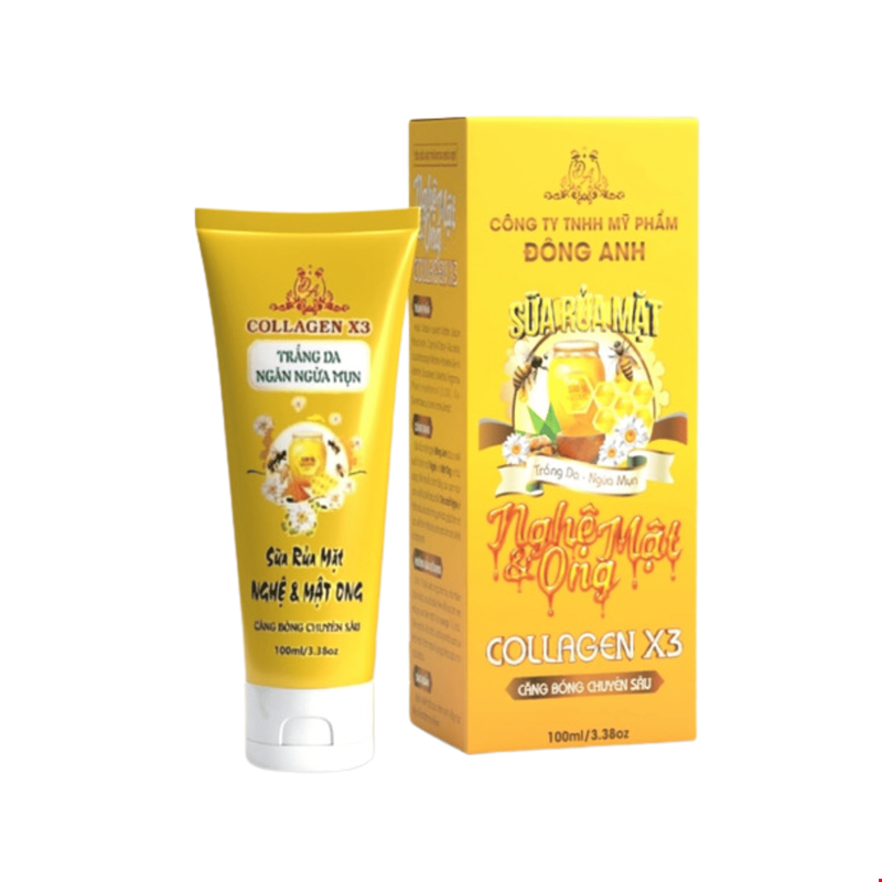 Sữa Rửa Mặt Collagen X3 Đông Anh – Làm sạch sâu, ngừa mụn, mờ thâm, tái tạo da – Tuýp 100 ml