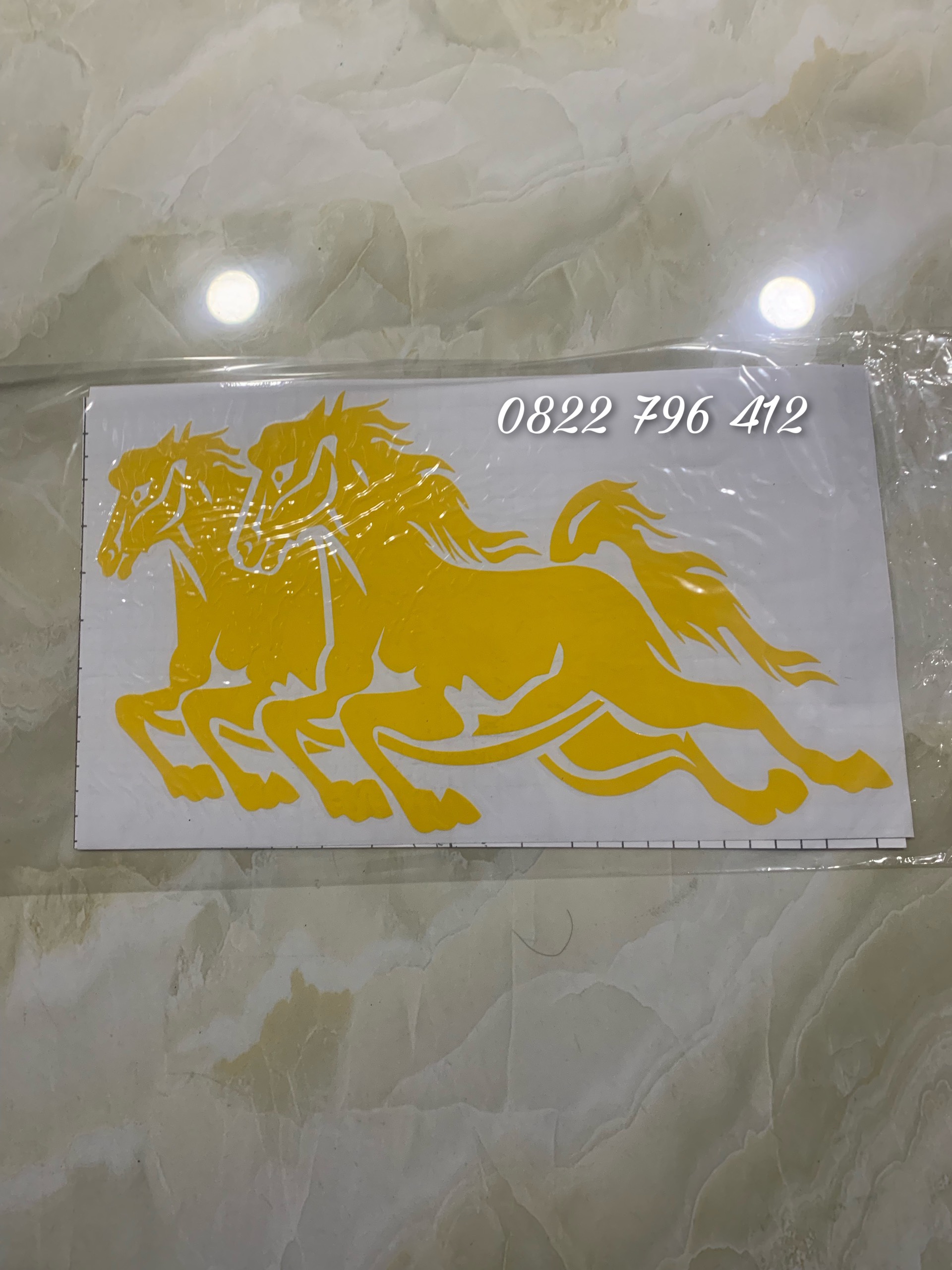 Tem con ngựa, song mã dán xe tải
