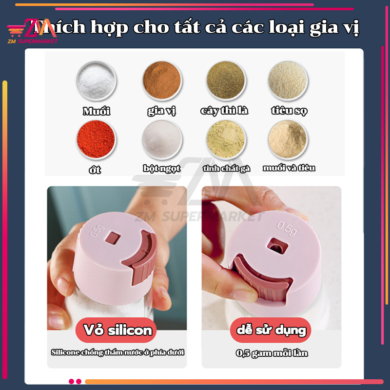 Spice Shaker, plastic spice jar, high quality kitchen button press glass spice jar, smart spice jar-anti-warm and leak-proof, better quantity control