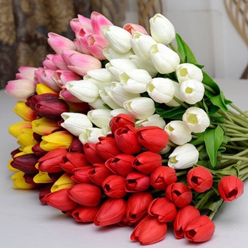 Hoa tulip giả decor trang trí homezdecor
