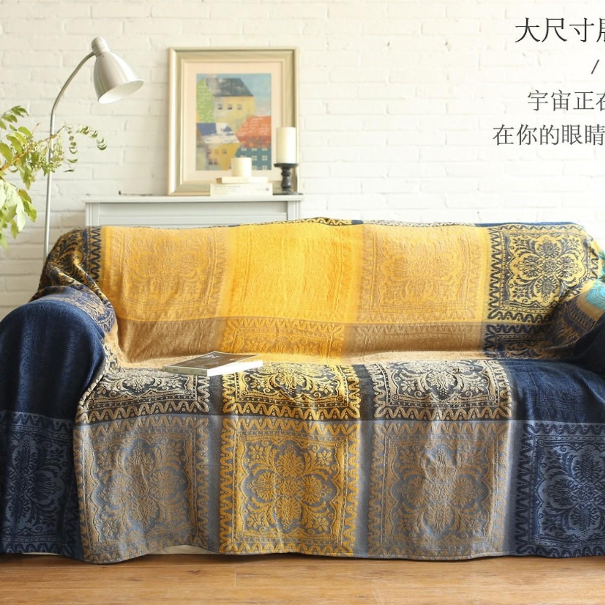 Thảm trang trí, Thảm Thổ Cẩm, Thảm Vintage, Khăn phủ Sofa 150x190cm