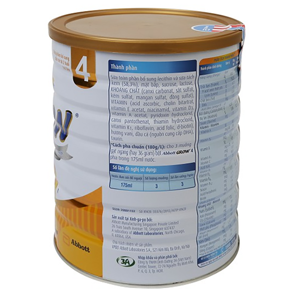 SỮA BỘT ABBOTT GROW 2+ 1.6kg / GROW GOLD 3+ 1.7Kg
