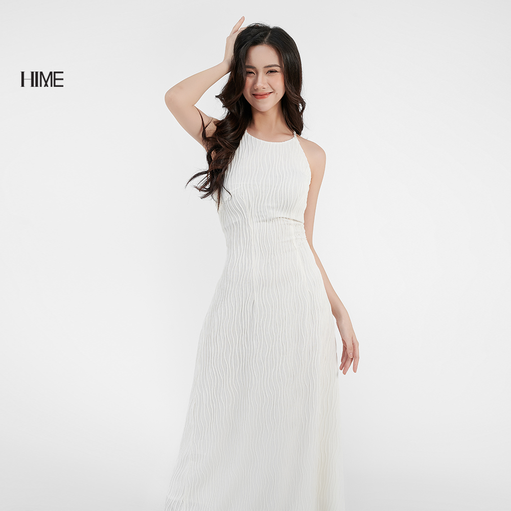 Váy midi cổ yếm trắng HIME H106