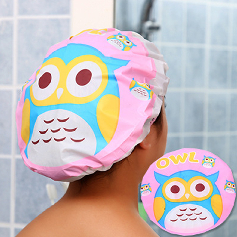 Combo 2 mũ tắm chùm kute đầu dành cho nữ dùng khi tắm gội, ủ tóc, trang điểm, rửa mặt